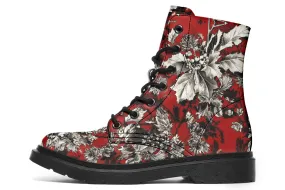 Bloodflower Boots - Vegan Leather Doc-Style Boots with Durable Stitched on Soles