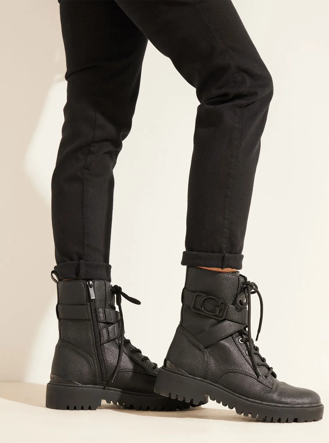 Black Orana Chunky  Combat Boots