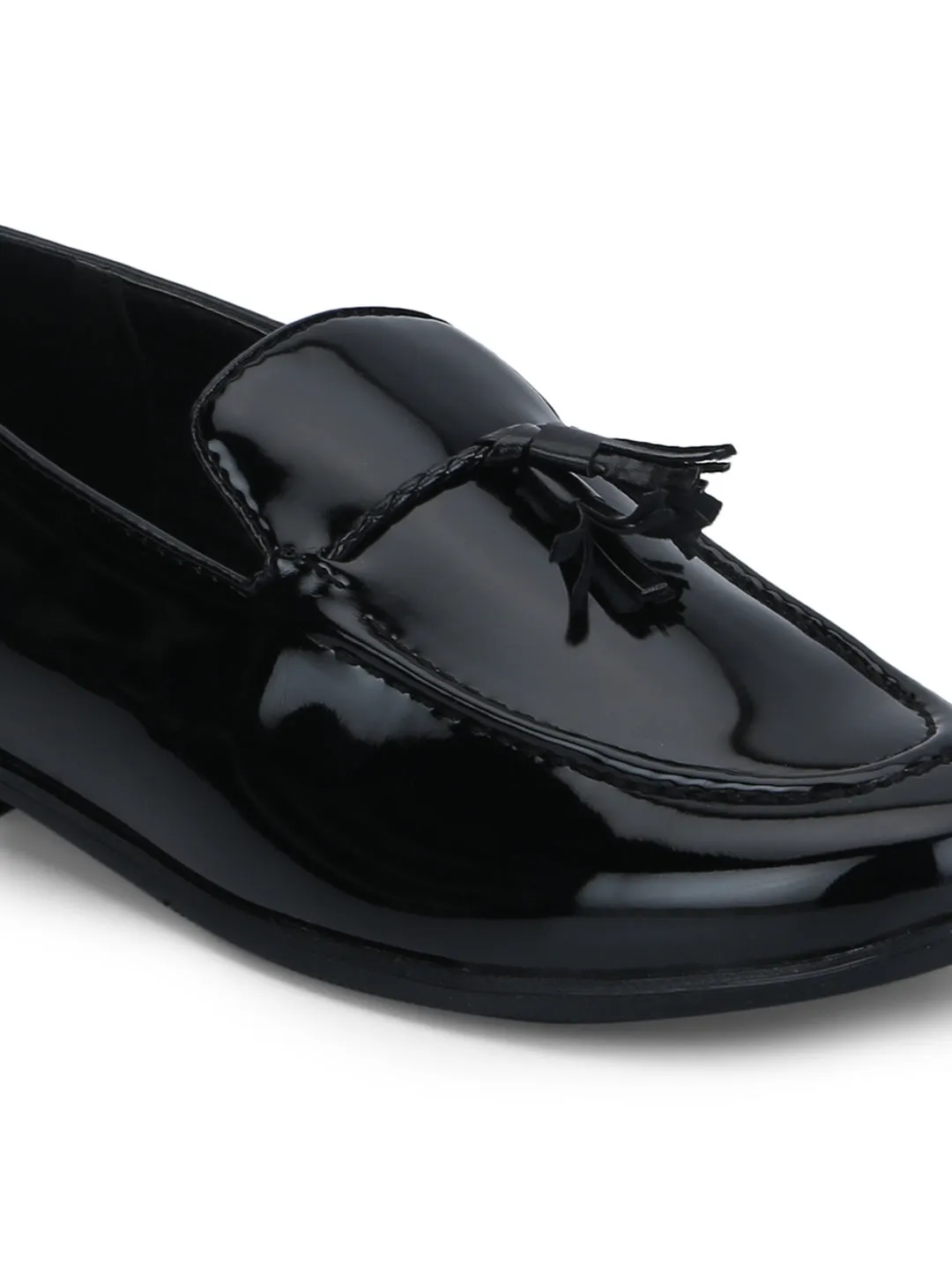 Black PU Tassel Men Loafers