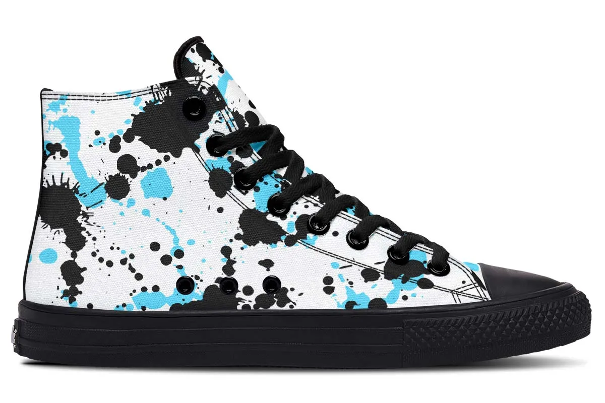 Blue And Black Splatter