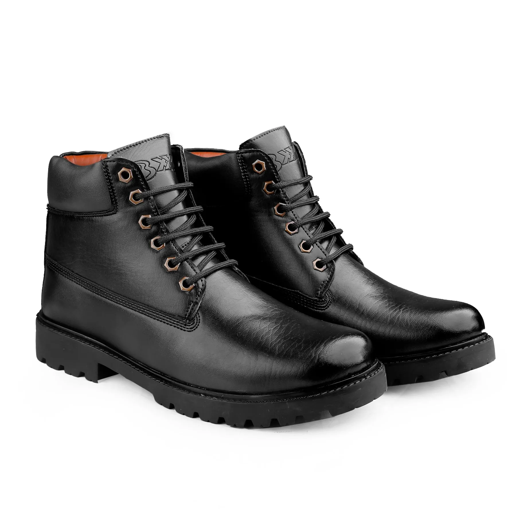 Bxxy's Faux Leather Lace-up Boots for Men