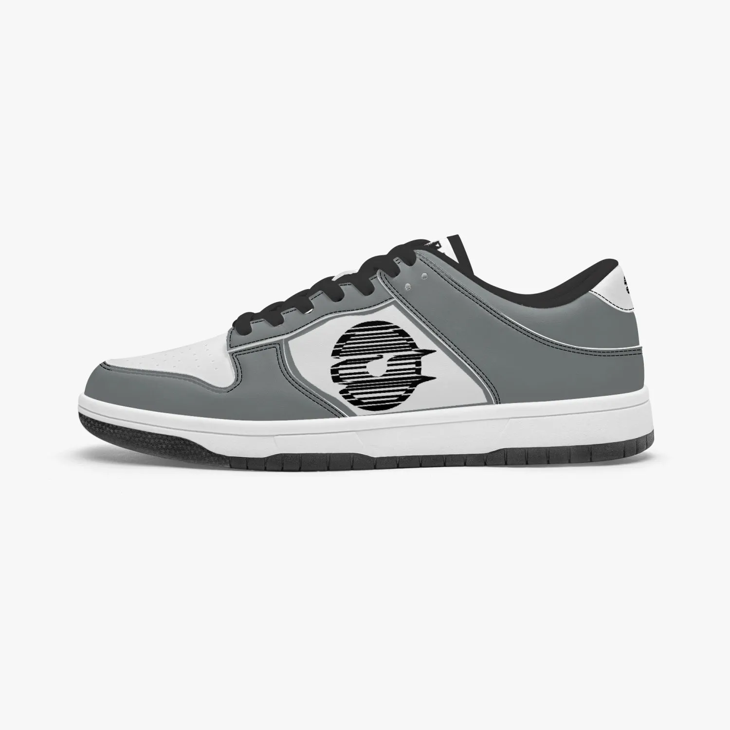 Dunk Stylish Low-Top Leather Sneakers Gray