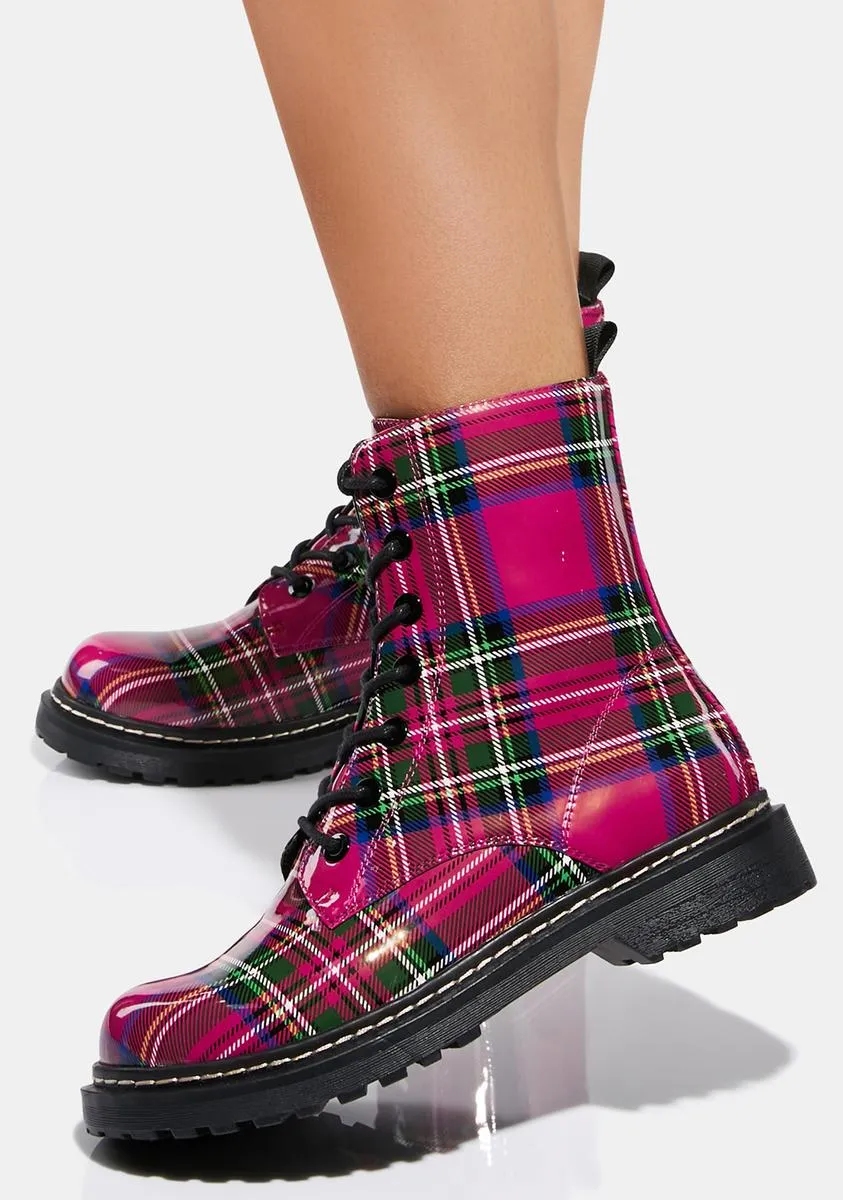 Elite Plaid Combat Boots