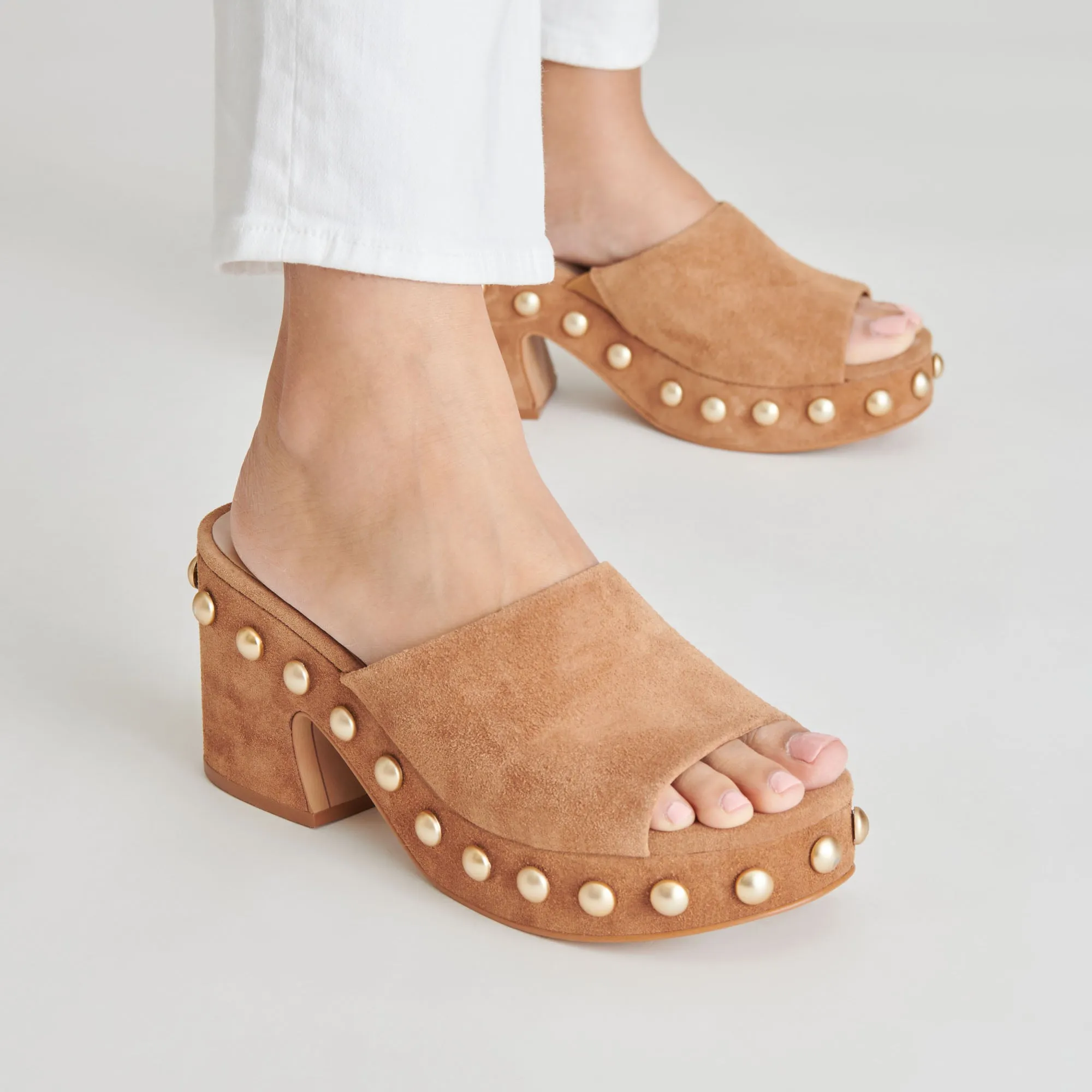 GLORI HEELS PECAN SUEDE