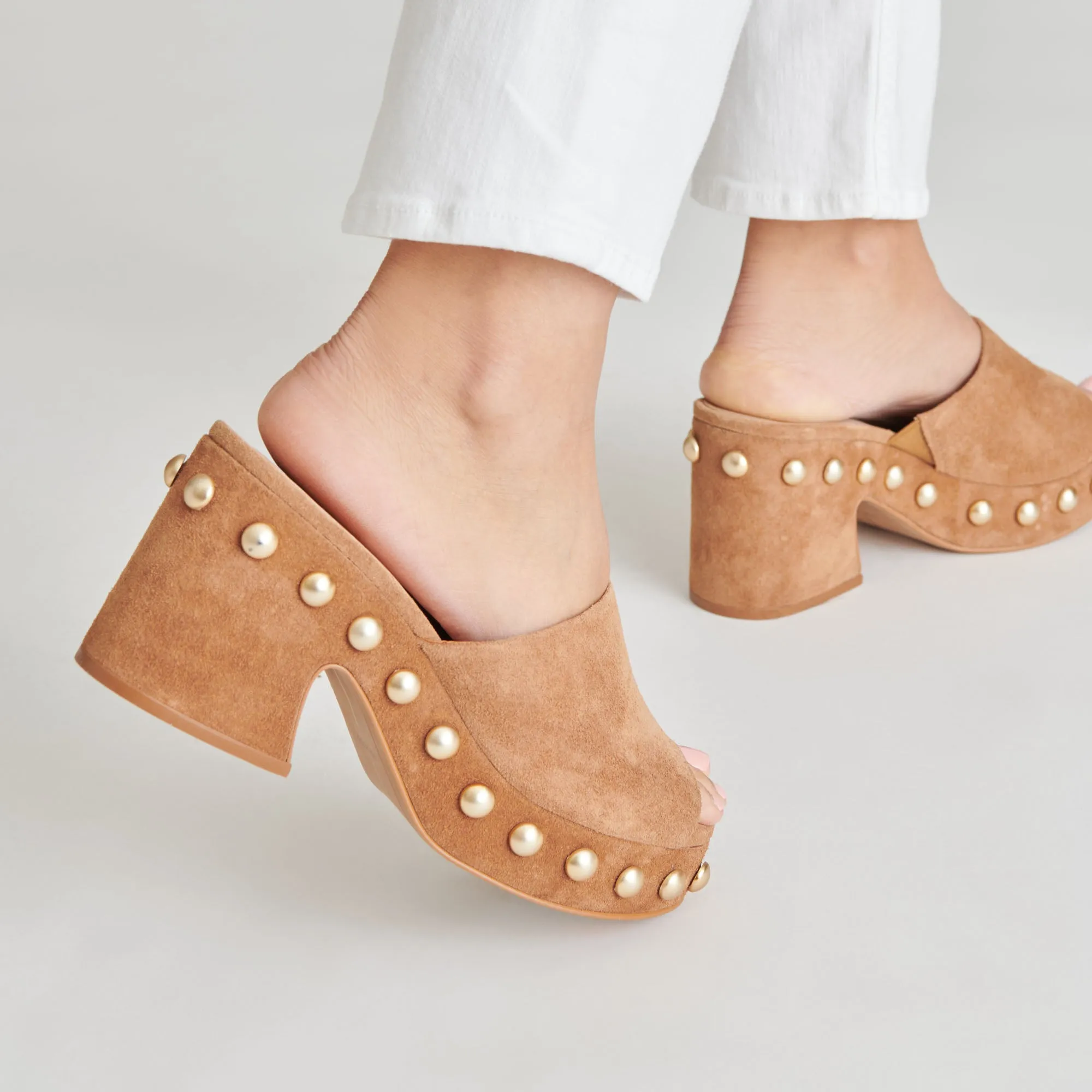 GLORI HEELS PECAN SUEDE