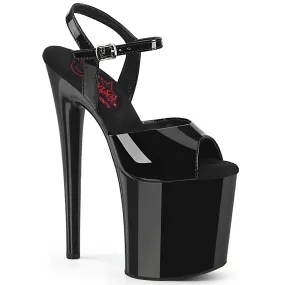 Naughty-809 Black Patent/Black, 8" Heels