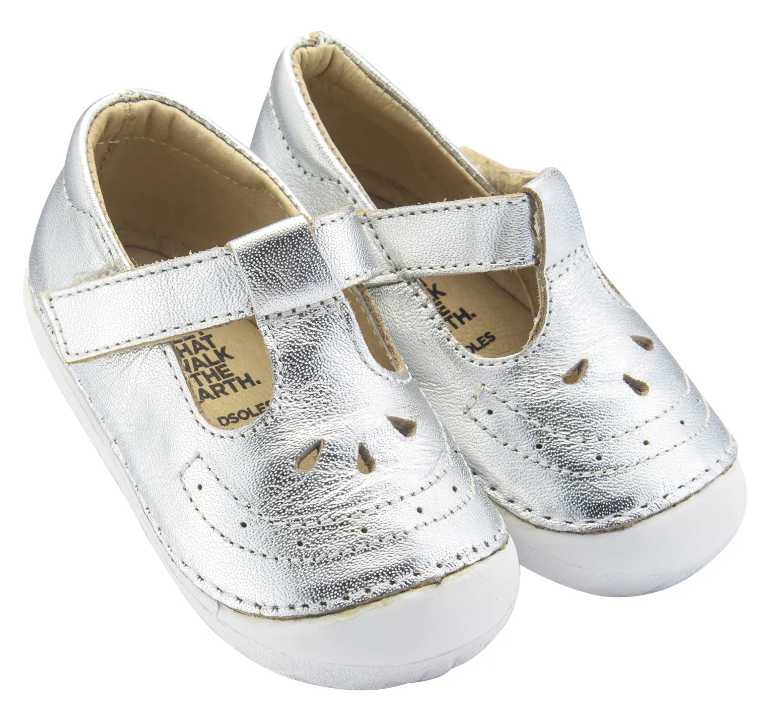 Old Soles Girl's Royal Pave T-strap Sneakers, Silver