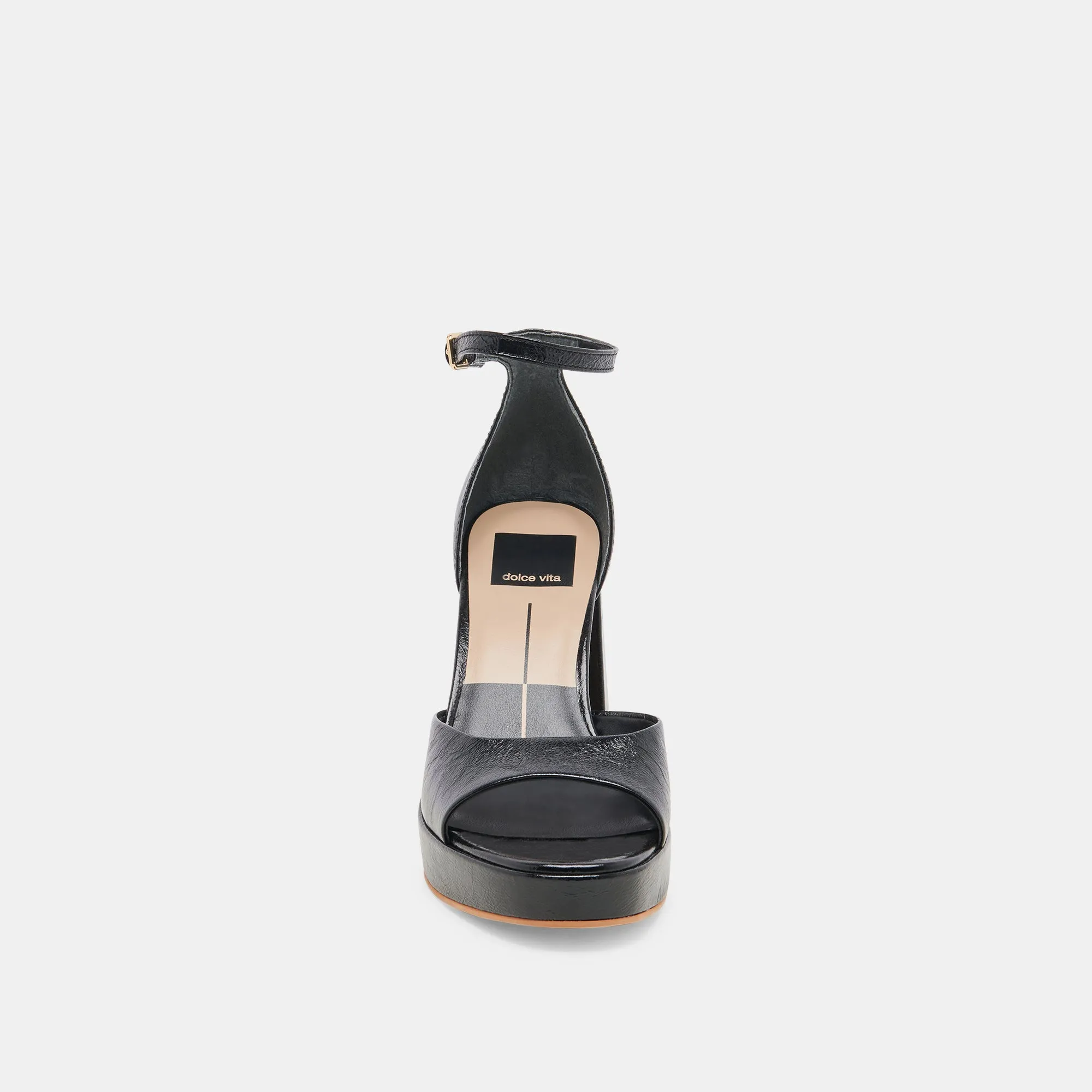 PANDRO HEELS MIDNIGHT CRINKLE PATENT