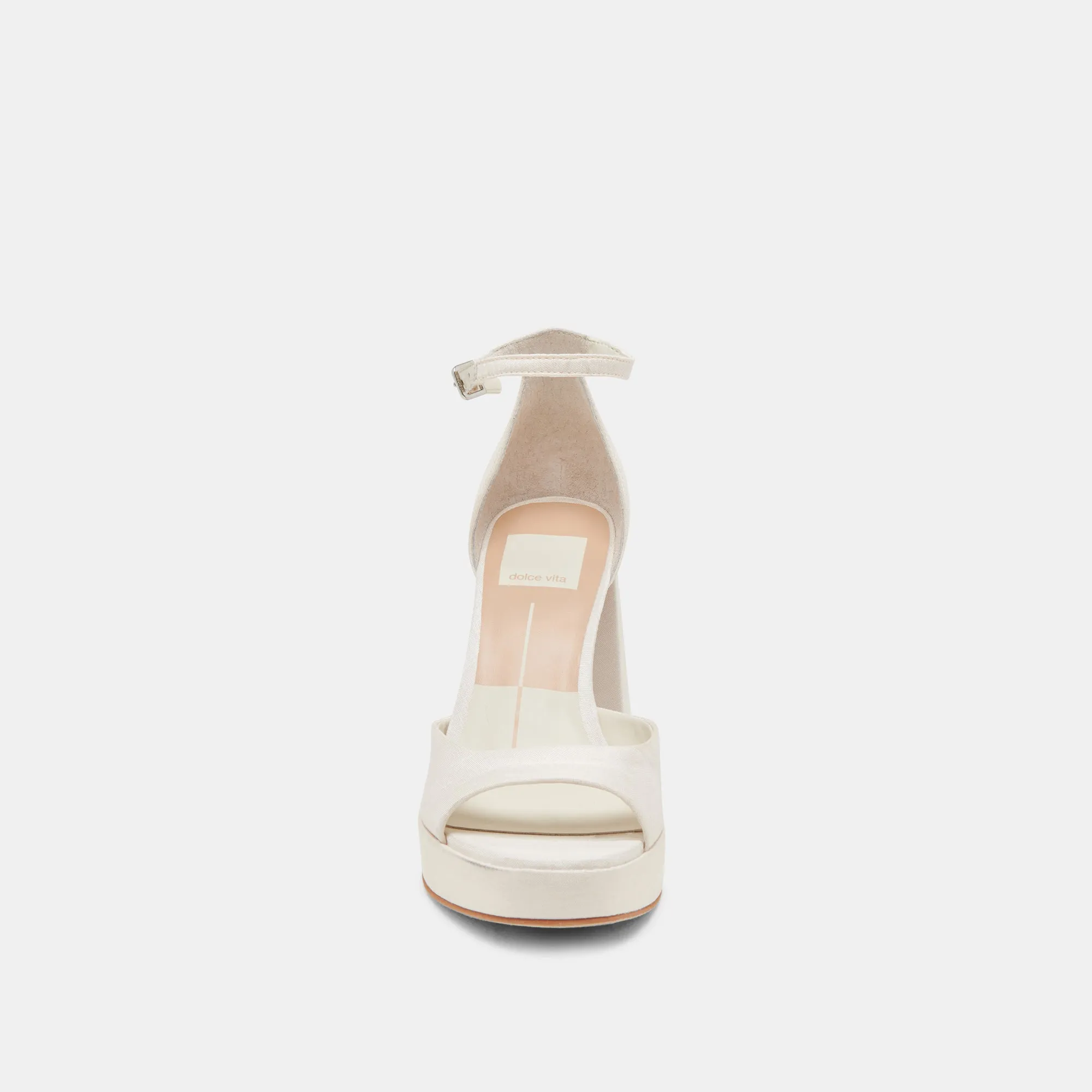 PANDRO HEELS WHITE SATIN