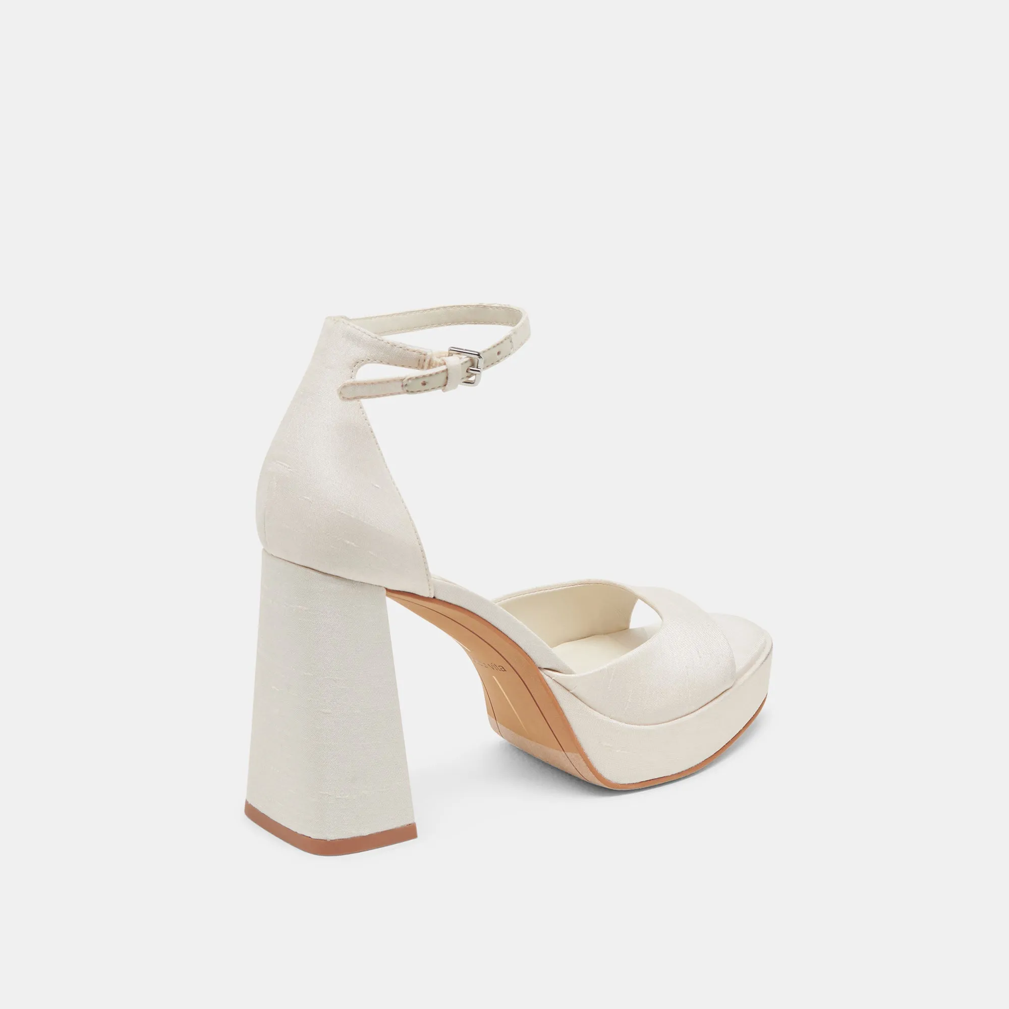 PANDRO HEELS WHITE SATIN