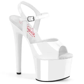 Passion-709 White Patent Comfort Width, 7" Heels