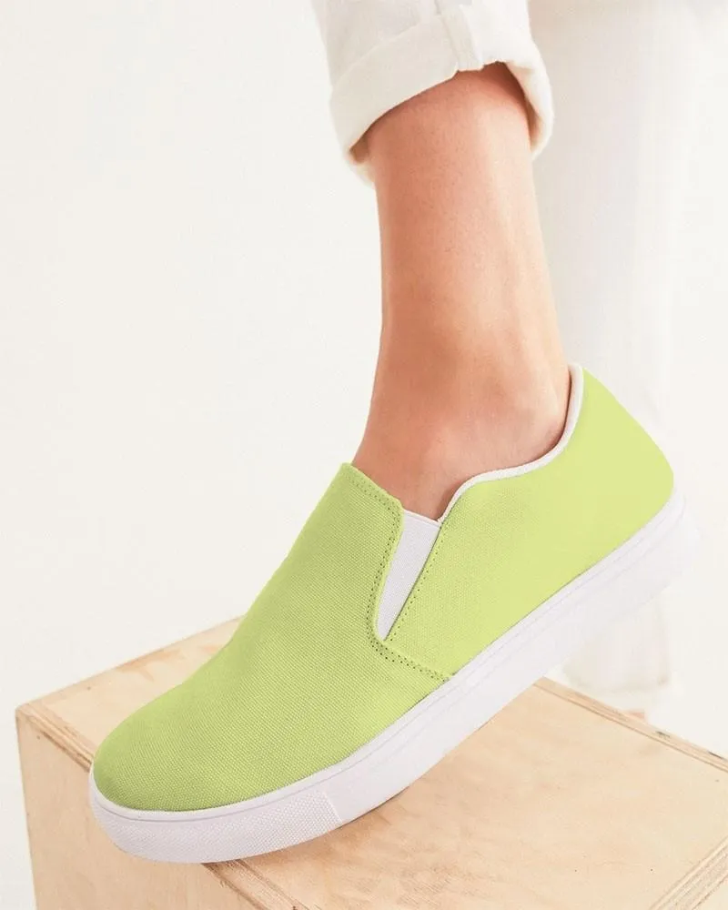 Pastel Yellow Warm Green Slip-On Canvas Sneakers | Women's | Bright Pastel Yellow Warm Green | C15M0Y60K0