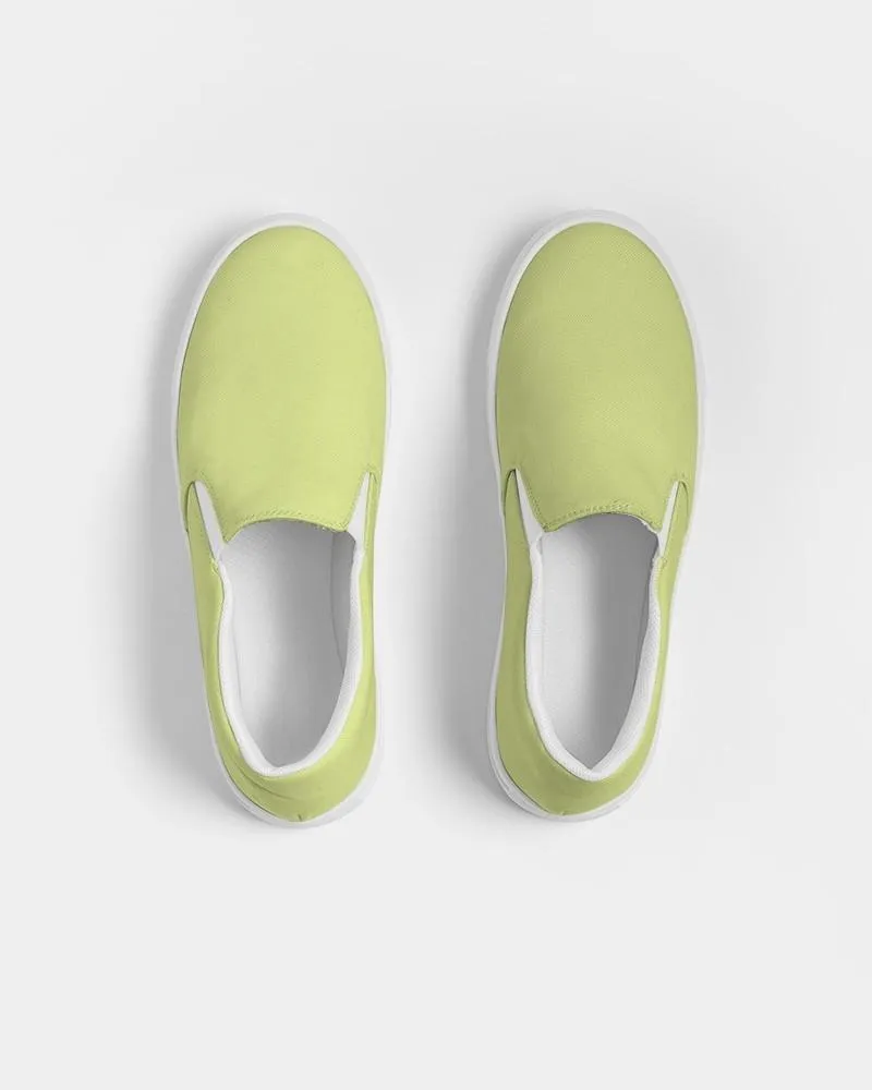 Pastel Yellow Warm Green Slip-On Canvas Sneakers | Women's | Bright Pastel Yellow Warm Green | C15M0Y60K0