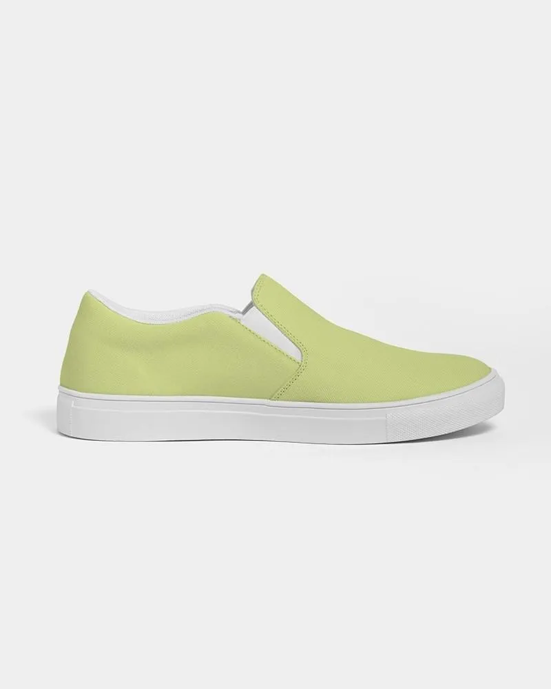 Pastel Yellow Warm Green Slip-On Canvas Sneakers | Women's | Bright Pastel Yellow Warm Green | C15M0Y60K0