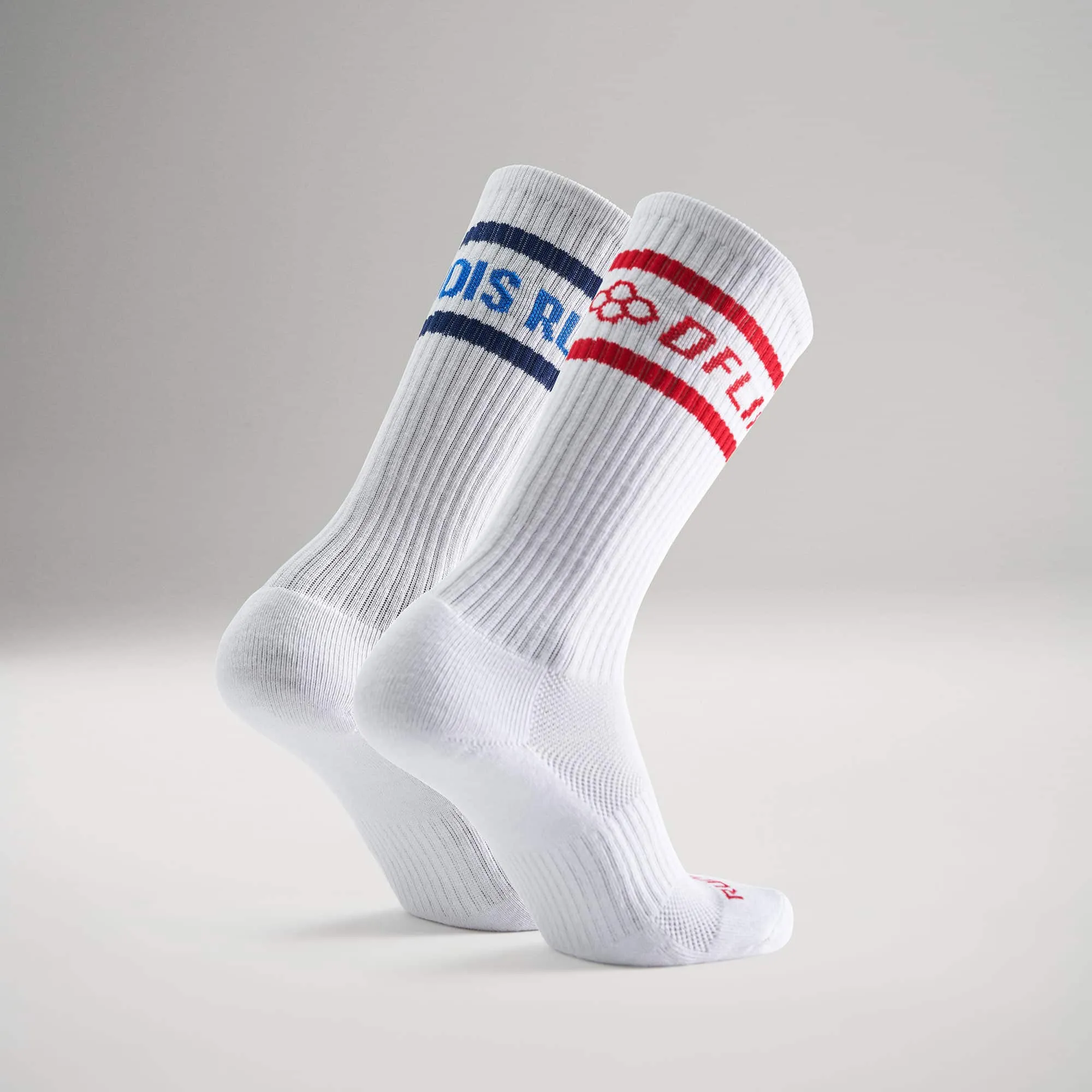 RUDIS Knee High White/White Socks (2 Pair)