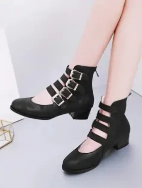 Stylish Strap High Top Shoes