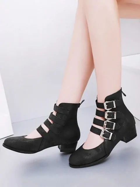 Stylish Strap High Top Shoes