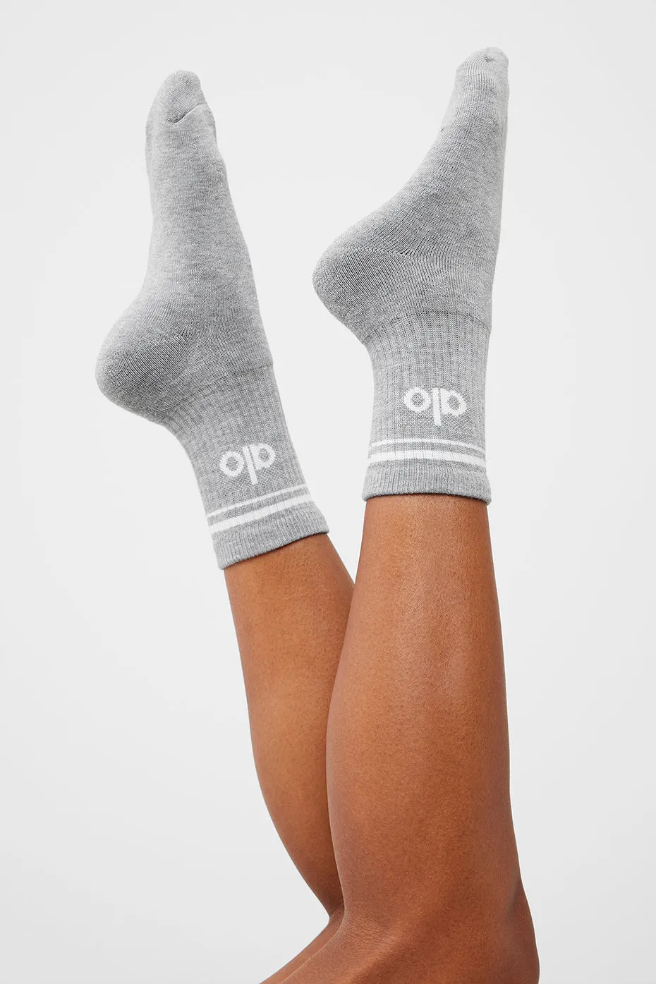 Unisex Half-Crew Throwback Sock - Athletic Heather Grey/White