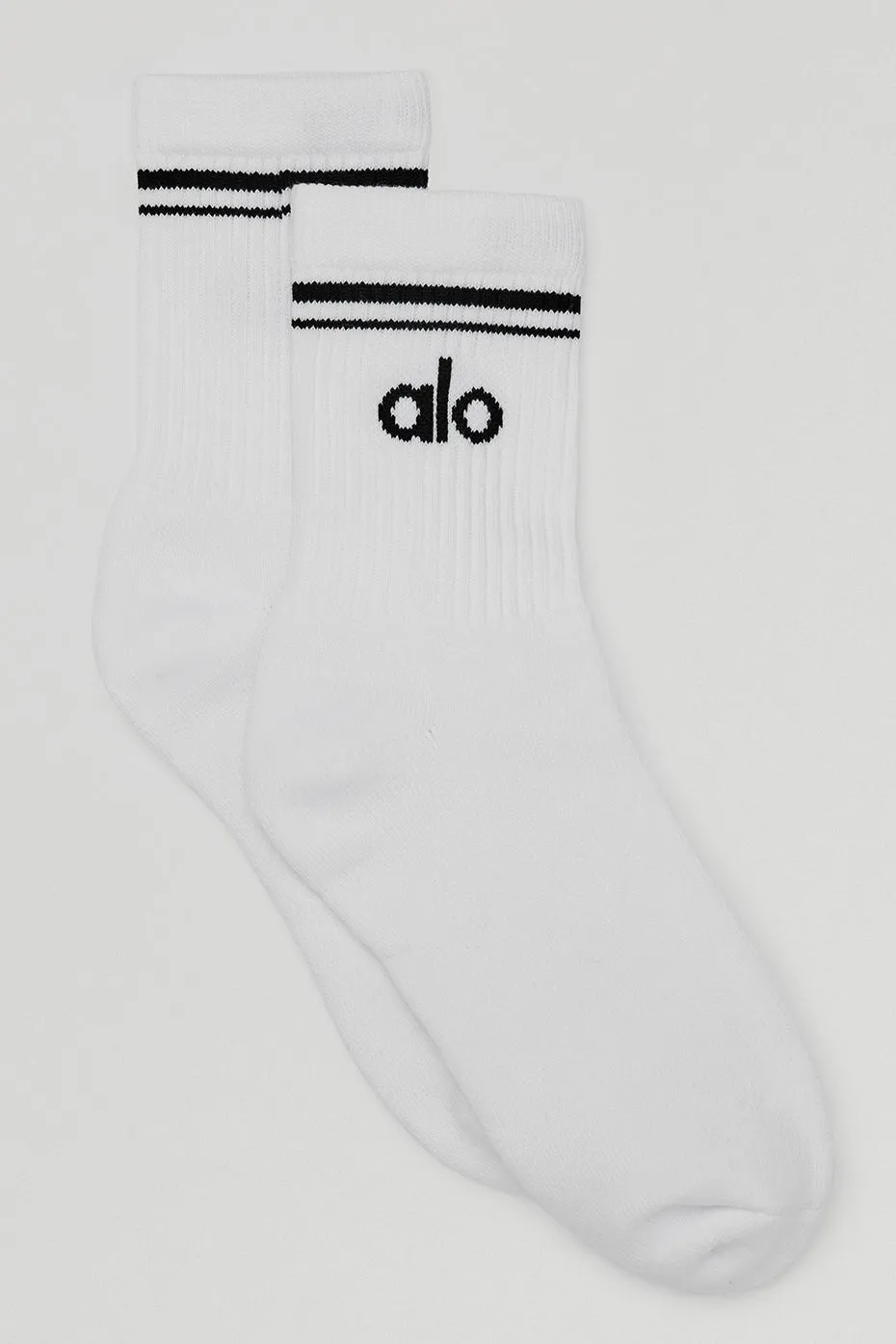 Unisex Half-Crew Throwback Sock - White/Black