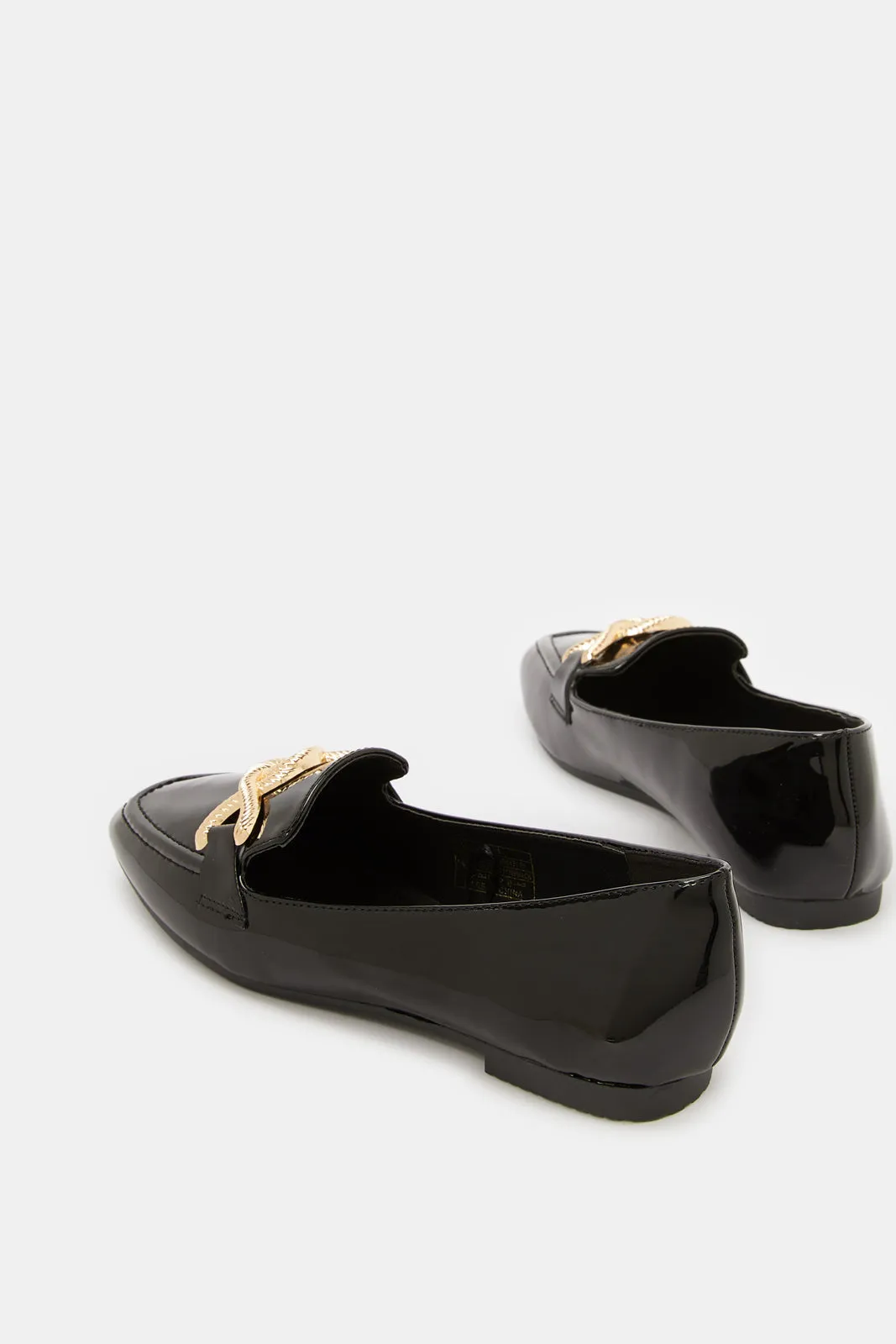 Women Black Loafer With Trim