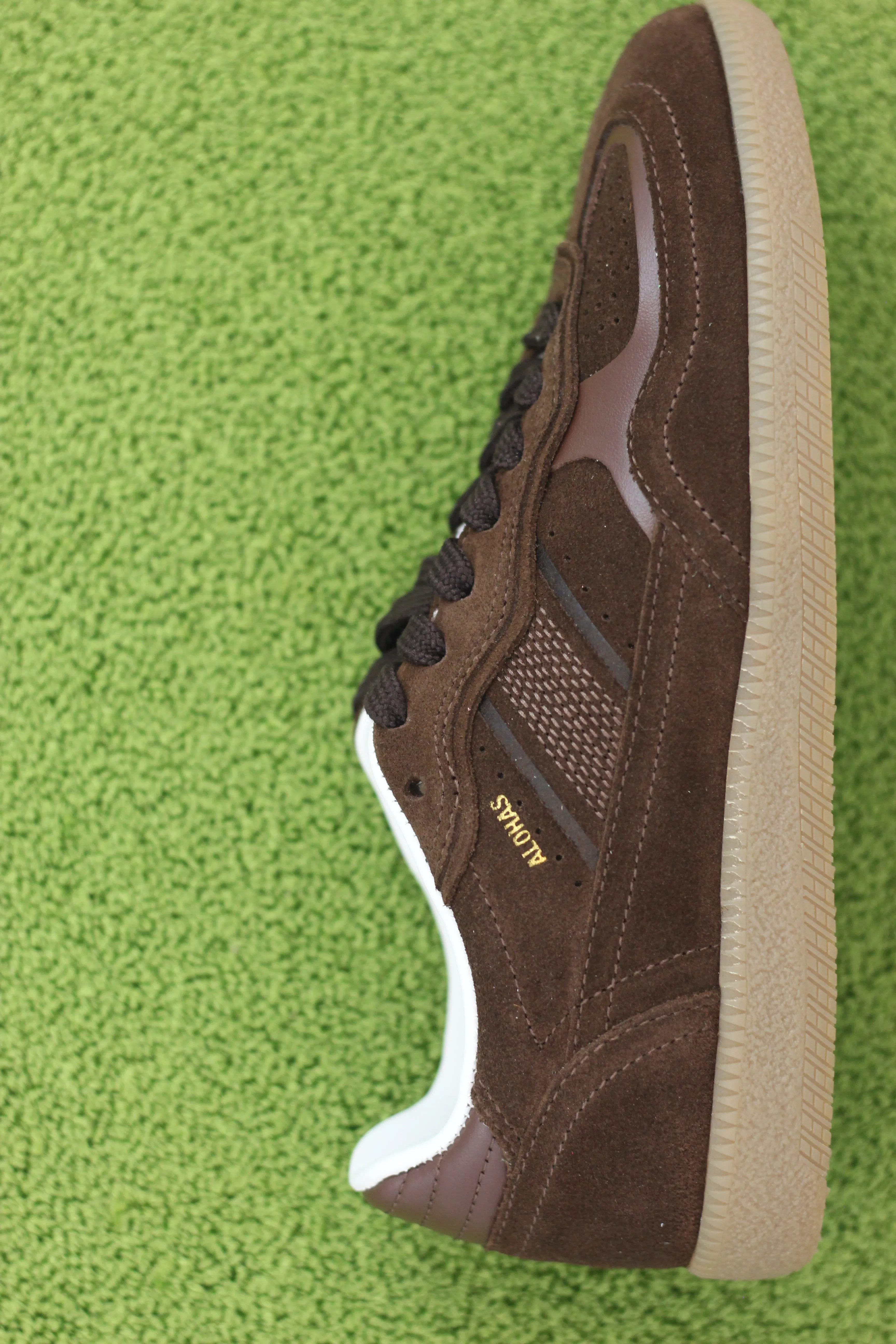 Womens Rife Shimmer Sneaker-Brown Suede/Leather