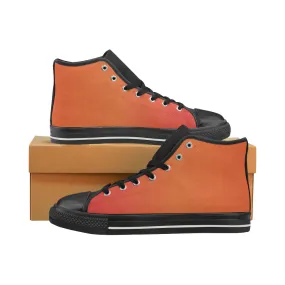 Women's Tiger Orange Solids Print Canvas High Top Shoes