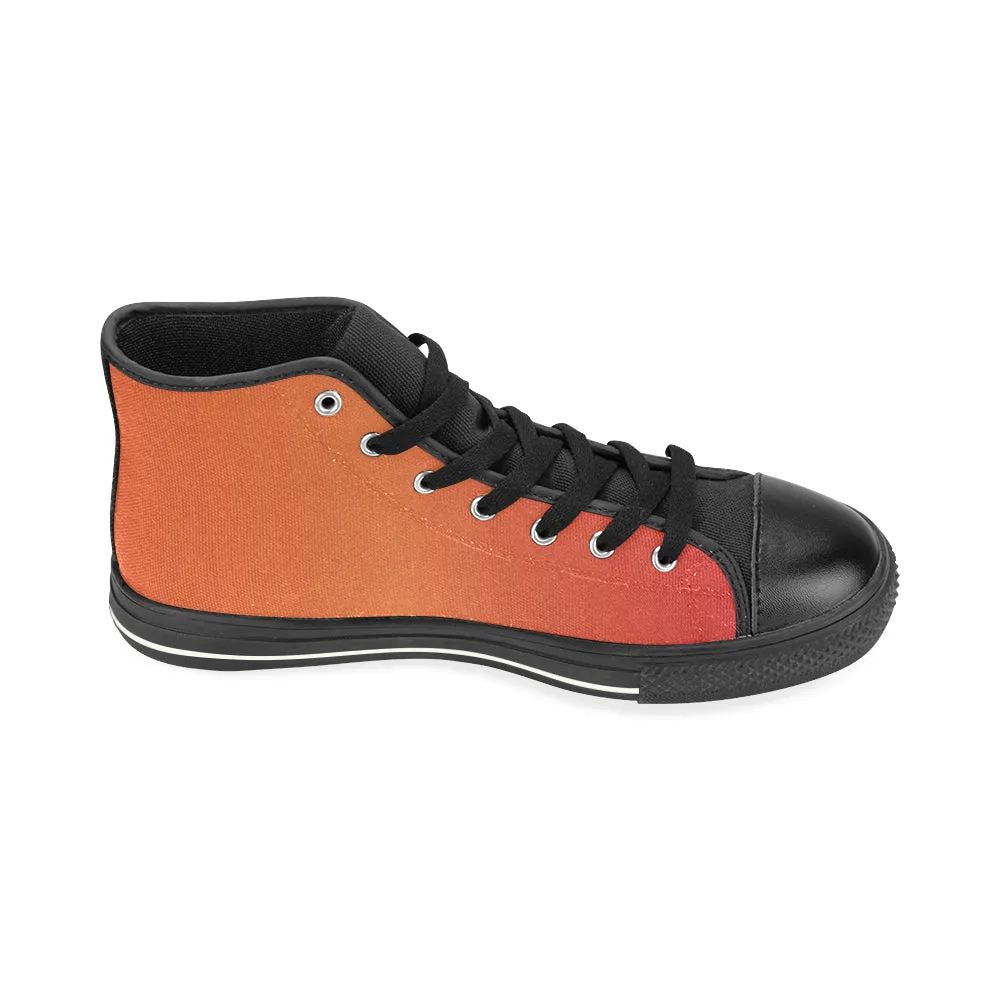 Women's Tiger Orange Solids Print Canvas High Top Shoes