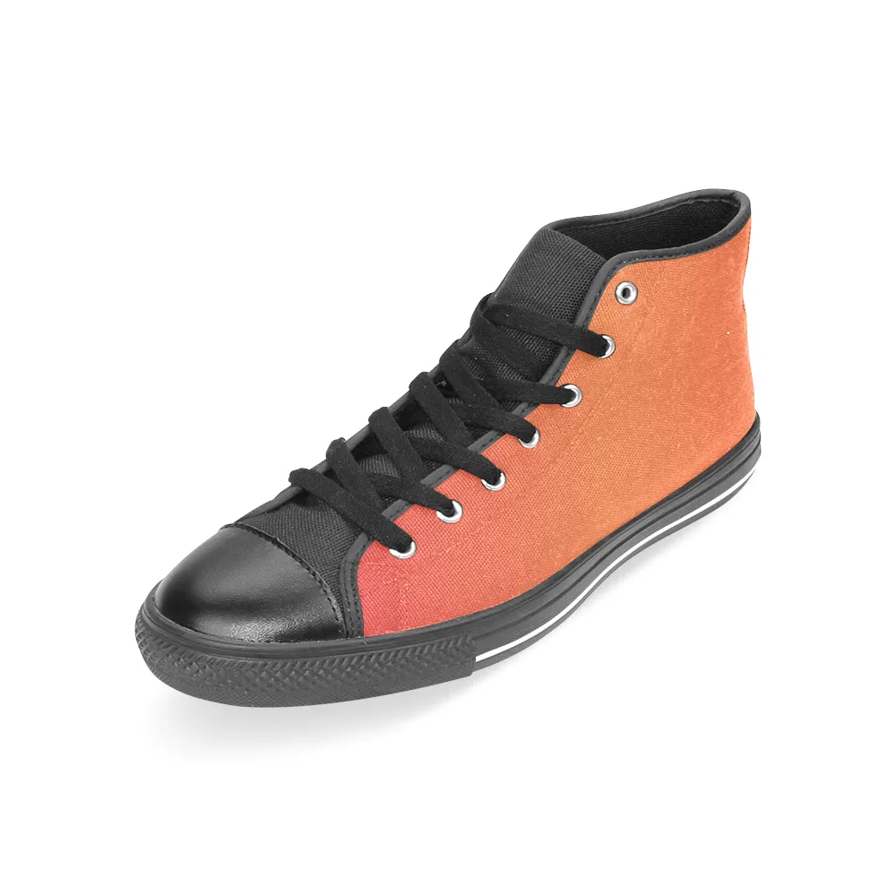 Women's Tiger Orange Solids Print Canvas High Top Shoes