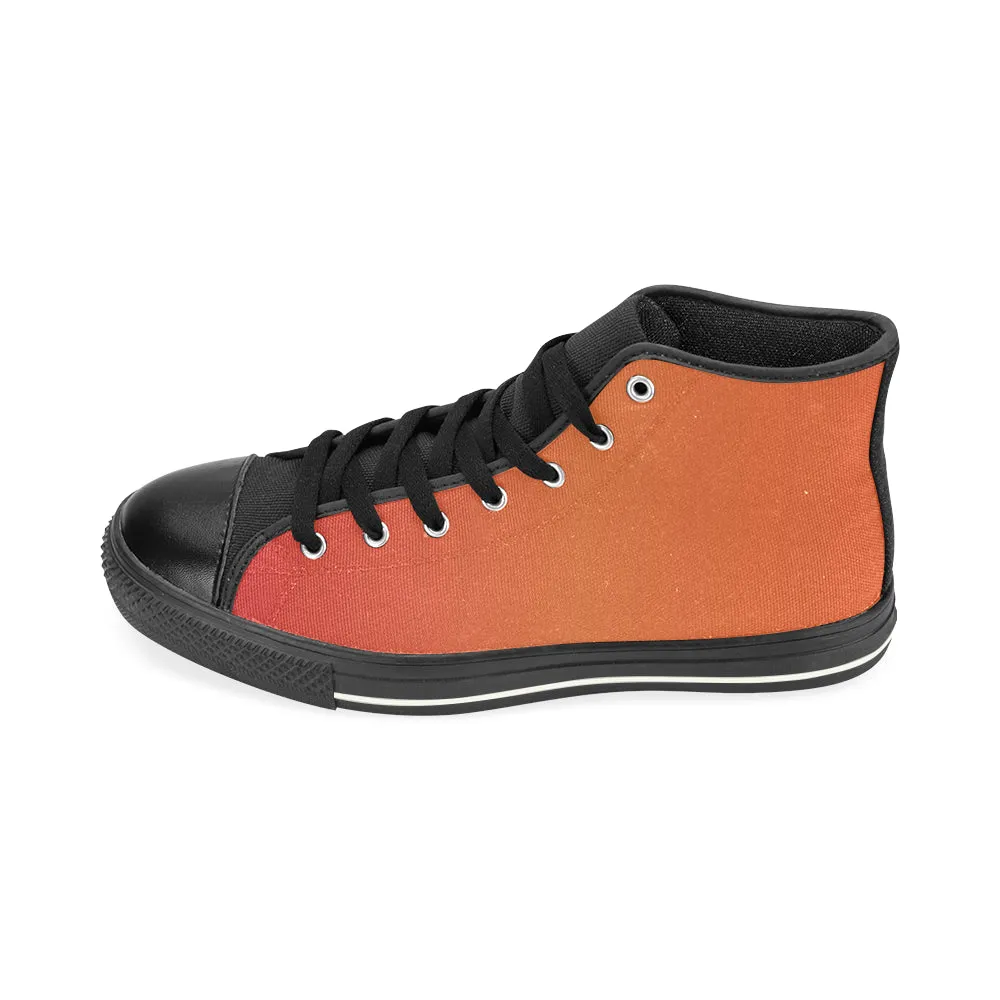 Women's Tiger Orange Solids Print Canvas High Top Shoes